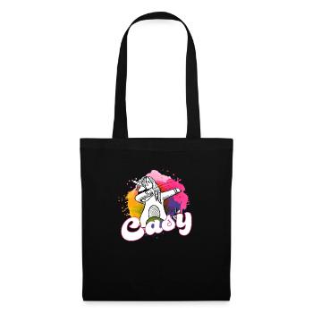CASY - Beautiful name with dabbing unicorn - Tote Bag - black - Front