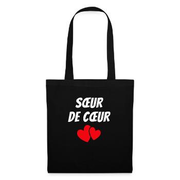 Sœur de cœur / meilleure amie - Sac en tissu - noir - Devant