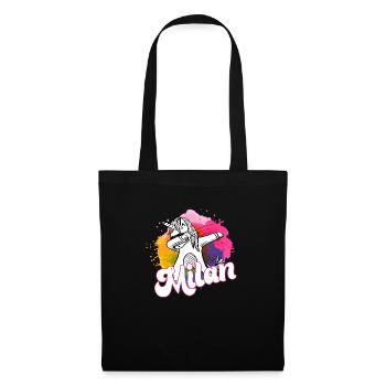 MILAN - Beautiful boy name with cool unicorn - Tote Bag - black - Front