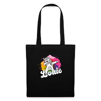 LOUIS - Beautiful boy name with cool unicorn - Tote Bag - black - Front