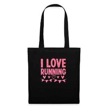 J’adore la course - Sac en tissu - noir - Devant