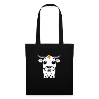 vache mignon ferme drôle vaches animaux nouveau 10 - Sac en tissu - noir - Devant