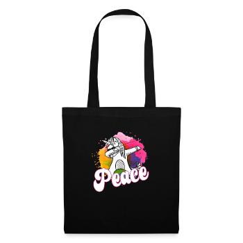 Cool dabbing unicorn: Make Peace not War! - Tote Bag - black - Front
