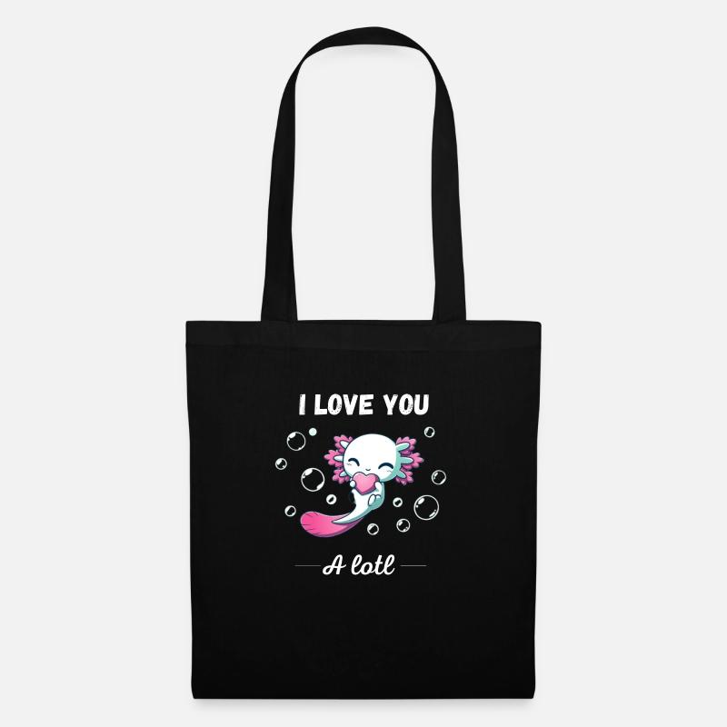 Ich liebe dich Axolotl - Stoffbeutel - Schwarz
