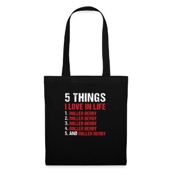 5 choses que j'aime dans la vie Roller Derby - Sac en tissu - noir - Devant