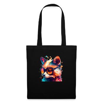 Disco Fuchs in bright colors with sunglasses - Tote Bag - black - Front