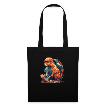 Beaver works on the construction site - Tote Bag - black - Front