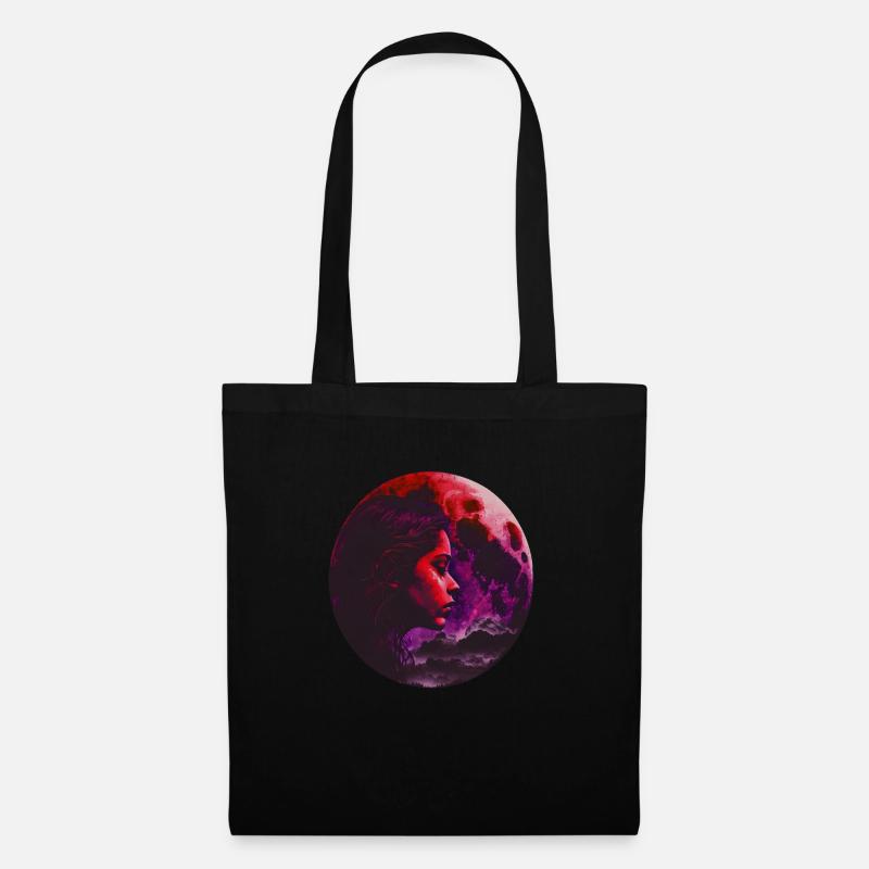 Woman in red Sky, Design 2 - Stoffbeutel - Schwarz