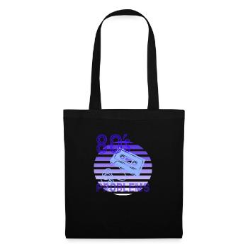 Cassette rétro des années 80 - Sac en tissu - noir - Devant