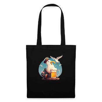 Lutsiger Captain Seagull avec de la bière - Sac en tissu - noir - Devant