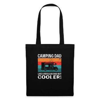 Camping Dad Camper lustiger Spruch Geschenk Retro - Stoffbeutel - Schwarz - Vorne