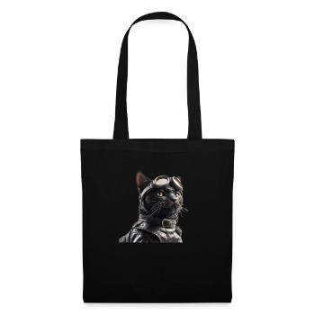 Cat Retro Pilot - Sac en tissu - noir - Devant