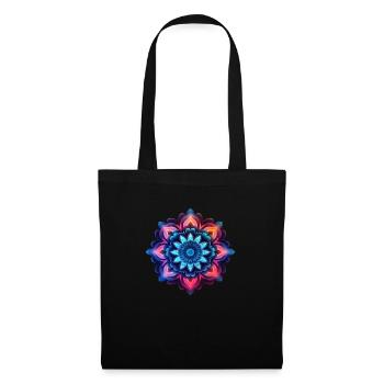 Mandala colorful flower neon - Tote Bag - black - Front