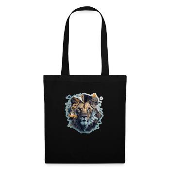 Lion polyart - Stoffbeutel - Schwarz - Vorne