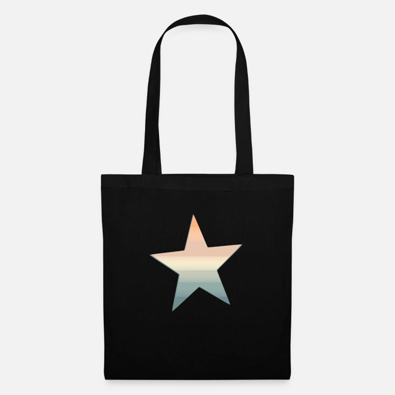 Colored star - Tote Bag - black