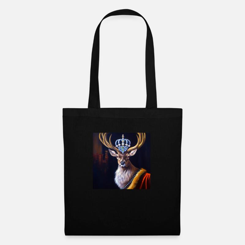 cerf - Sac en tissu - noir
