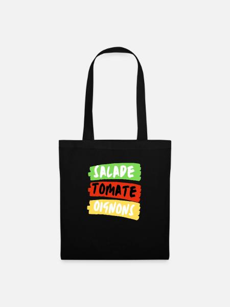 Salade tomate oignon - Sac en tissu - noir