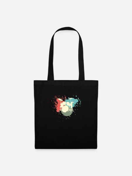 Schlagzeug Geschenk Retro - Stoffbeutel - Schwarz