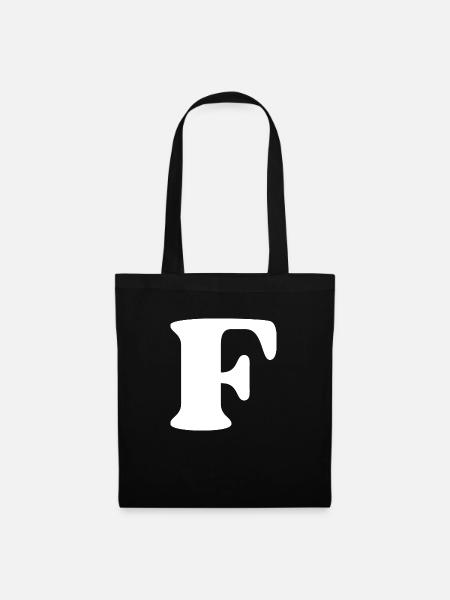 Lettre f - Sac en tissu - noir