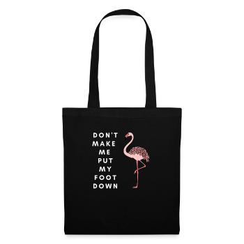 Flamingo pied vers le bas drôle Design - Sac en tissu - noir - Devant