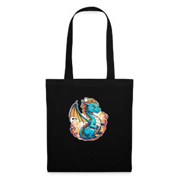 Asiatischer Babydrache - Japan - Chinesisch - Stoffbeutel - Schwarz - Vorne
