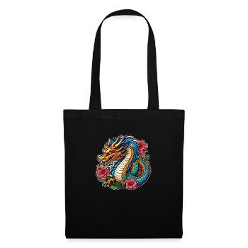 Asiatischer Drache - Japan - Chinesisch - Stoffbeutel - Schwarz - Vorne