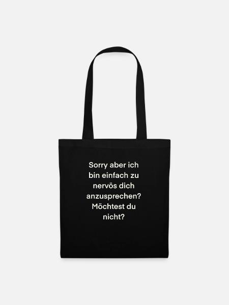 ich bin nervös - Stoffbeutel - Schwarz