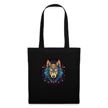 Wolf with Ornament, Love Wolfs - Tote Bag - black - Front