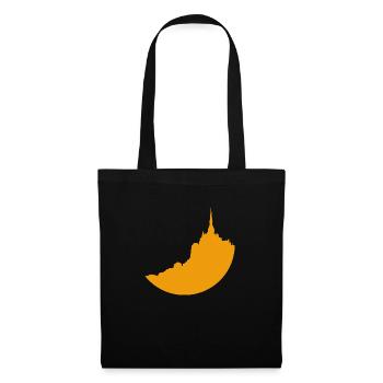 Mont Saint Michel with a yellow silhouette - Tote Bag - black - Front
