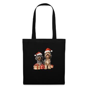 Merry Christmas Dogs - Stoffbeutel - Schwarz - Vorne