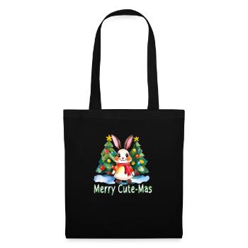 Joyeux lapin mignon - Sac en tissu - noir - Devant