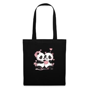 Sois mon panda de la Saint-Valentin - Sac en tissu - noir - Devant