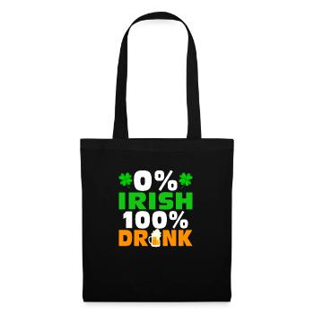 0 % Irlandais 100 % Ivre - Sac en tissu - noir - Devant
