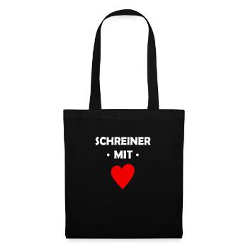 Schreiner mit Herz - Stoffbeutel - Schwarz - Vorne