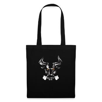 Bull Bull Head Head Logo Steak Beast Gym Horn - Tote Bag - black - Front