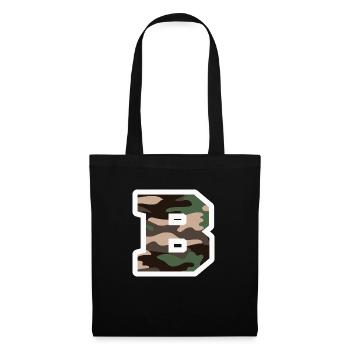 lettre B camouflage militaire-idée cadeau - Sac en tissu - noir - Devant
