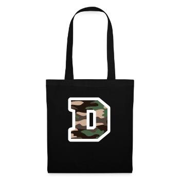 lettre D camouflage militaire-idée cadeau - Sac en tissu - noir - Devant