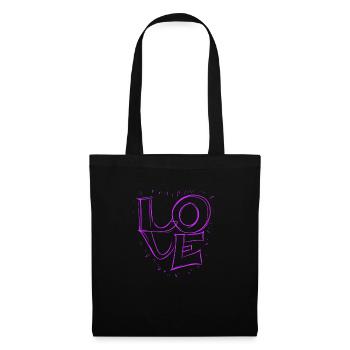 Amour - Liebesrose - Stoffbeutel - Schwarz - Vorne