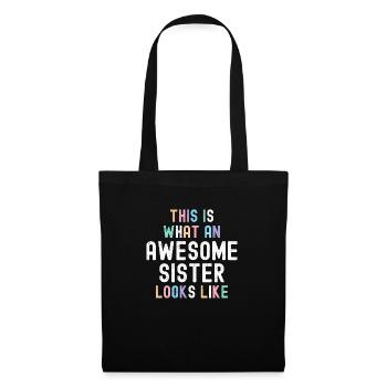 Voici à quoi ressemble une sœur géniale - Best - Sac en tissu - noir - Devant
