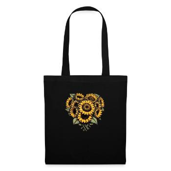Tournesols Coeur - Sac en tissu - noir - Devant
