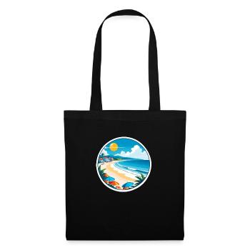 plage vacances soleil mer - Sac en tissu - noir - Devant