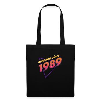 Retro - Genial seit 1989 - Stoffbeutel - Schwarz - Vorne