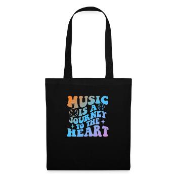 Music Is A Journey To The Heart - Stoffbeutel - Schwarz - Vorne