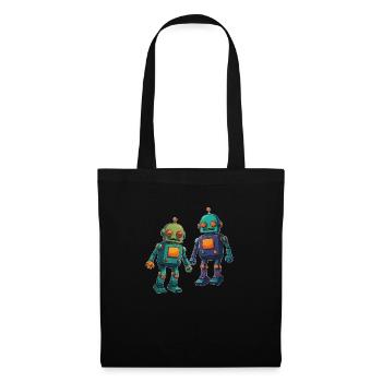 C’est ma chemise de robot deux mignons petits robots - Sac en tissu - noir - Devant