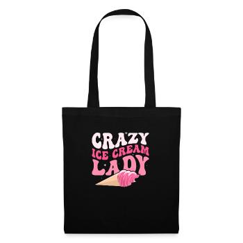 Crazy Ice Cream Lady Summer Scoop Cone - Stoffbeutel - Schwarz - Vorne