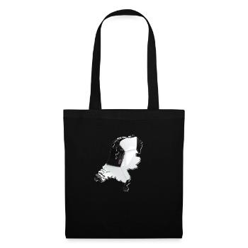 Pays-Bas | Vrai football | Carte - Sac en tissu - noir - Devant