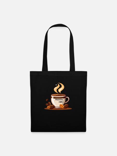 Powerd by coffee - Stoffbeutel - Schwarz