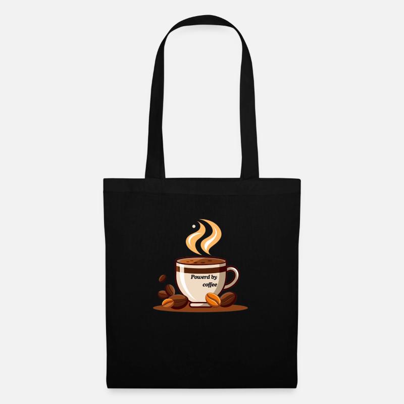 Powerd by coffee - Stoffbeutel - Schwarz