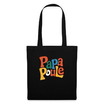 Papa poule - Sac en tissu - noir - Devant