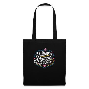 Future maman en 2025 - Sac en tissu - noir - Devant